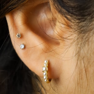 【CaitlynMinimalist】取外し可能！パールフープピアス★国内発 CaitlynMinimalist】取外し可能！パールフープピアス☆国内発