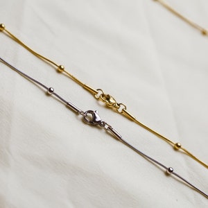 18K Gold Chain Necklace • Beaded Chain • Paperclip Chain • Cable Chain • Figaro • Curb Chain • Pearl Bead Chain • Gift For Her •Gift For Mom