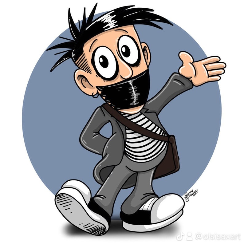 Tape Face Sticker Cartoon Style Etsy