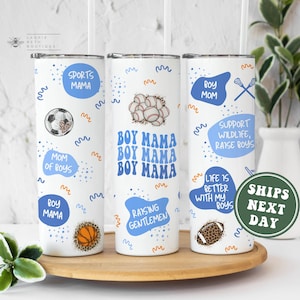 Retro Boy Mama Tumbler, Cute Boy Mama Mom of Boys Tumbler Gifts for Mother&#39;s Day Gifts for Boy Mama Mom of Boys Sports Mama To Go Mom Cup