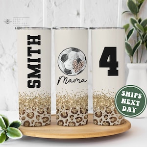 Custom Soccer Mom Tumbler, Personalized Name Number Soccer Mama Tumbler Gifts for Soccer Mama Mother's Day Gifts for Mom Cute Team Mom Gifts