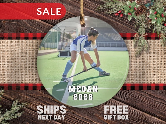 Custom Field Hockey Christmas Ornament, Field Hockey Photo Christmas Ornament Sports Ornament Field Hockey Ornament Photo Field Hockey Gift