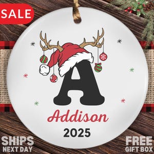 Letter Name Ornament, Personalized Family Christmas Ornament Custom Alphabet Kid&#39;s Initial Monogram Ornament Family Keepsake Christmas Gifts