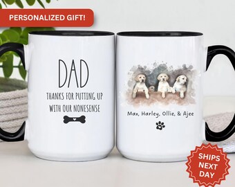 Personalized Labrador Dad Mug, Custom Labrador Dad Coffee Cup for Dog Lover Gift for Father's Day Mug with Labrador Photos Mug Labrador Mug