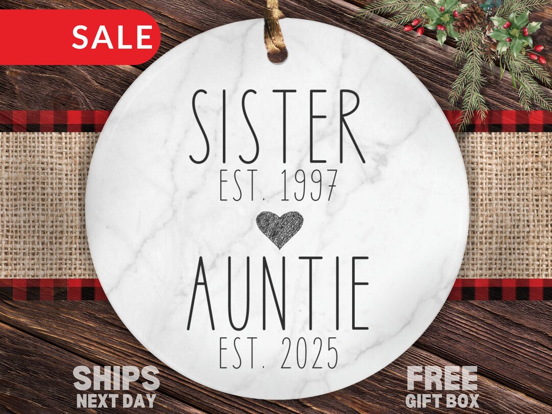 Personalized Auntie Christmas Ornament, Custom Sister to Auntie Tia ...