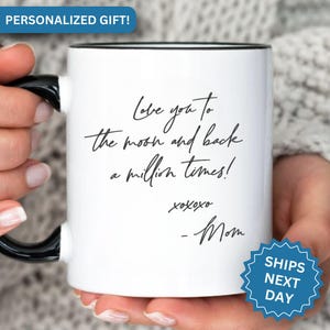 Handwritten Note Mug, Personalized Handwritten Note Coffee Cup Gift with Custom Handwritten Love Letter Note for Loved Ones Handwritten Mug