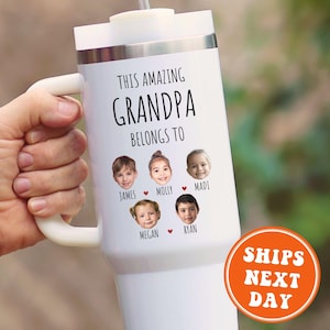 Custom Grandpa Tumbler, Custom Photo Grandpa Gifts for Grandpa for Father&#39;s Day Gifts for Grandpa from Grandkids Grandpa Travel Mug Cup