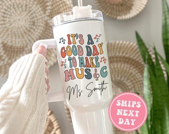 Music Teacher Tumbler Music Teacher 40oz Tumbler with Handle Gift for Music Teacher Appreciation Gift Music Teacher Travel Mug Music Teacher