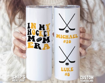 Personalized Hockey Mom Tumbler, Custom In My Hockey Mom Era Tumbler Gifts for Hockey Mama Hockey Mom Team Mom Mug Mother's Day Gifts