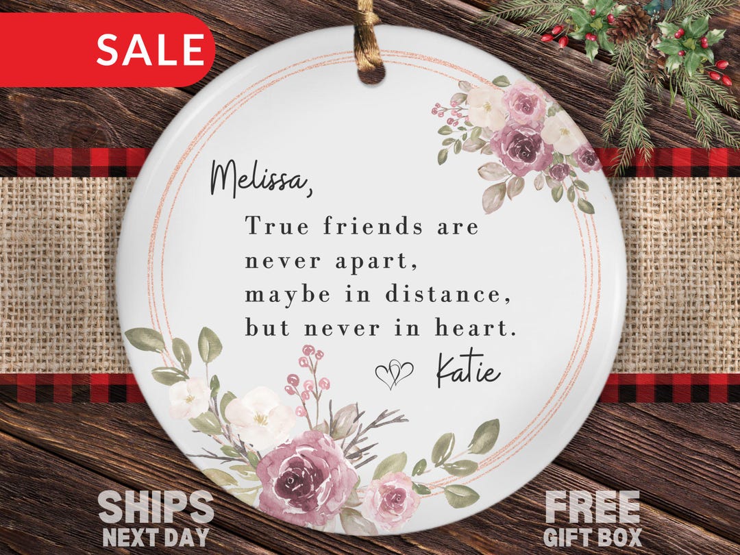 Personalized Friendship Ornament, Custom Friend Christmas Ornament Gifts for Best Friend True ...