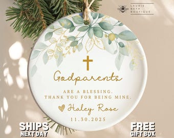 Godparents Ornament: Personalized Godparents Proposal Christmas Ornament