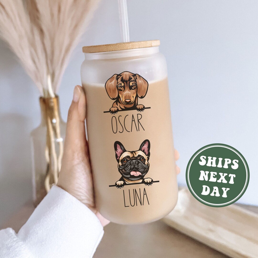 Gold Glitter Dog Mom Photo - Personalized Custom 3D Effect Tumbler