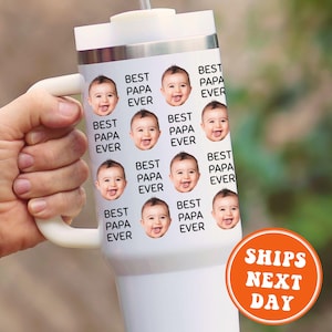 Grandpa Tumbler Custom Baby Face Tumbler Grandpa Gift for Grandpa for Father&#39;s Day Gift for Grandpa from Grandkids Baby Custom Photo Mug Cup