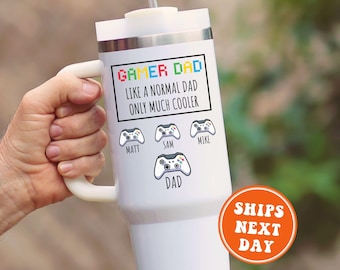Gamer Dad Tumbler, Custom Gamer Dad Gifts for Dad for Father's Day Gift for Gamer Dad Video Game Lover Dad Gift for Gaming Dad Cup Gamer Dad