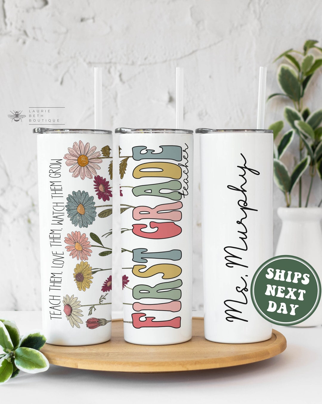 Personalized First Grade Teacher Tumbler, Custom 1st Grade Teacher ...