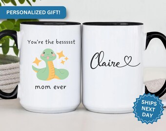 Personalized Snake Mom Mug, Custom Snake Mom Mug Cute Snake Lover Gift Personalized Snake Mom Coffee Cup Gifts Personalized Snake Mom Mug