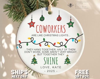 Funny Coworker Christmas Ornament, Personalized Coworker Christmas Gifts for Coworker Friend Coworker Thank You Gift Funny Coworker Oranment