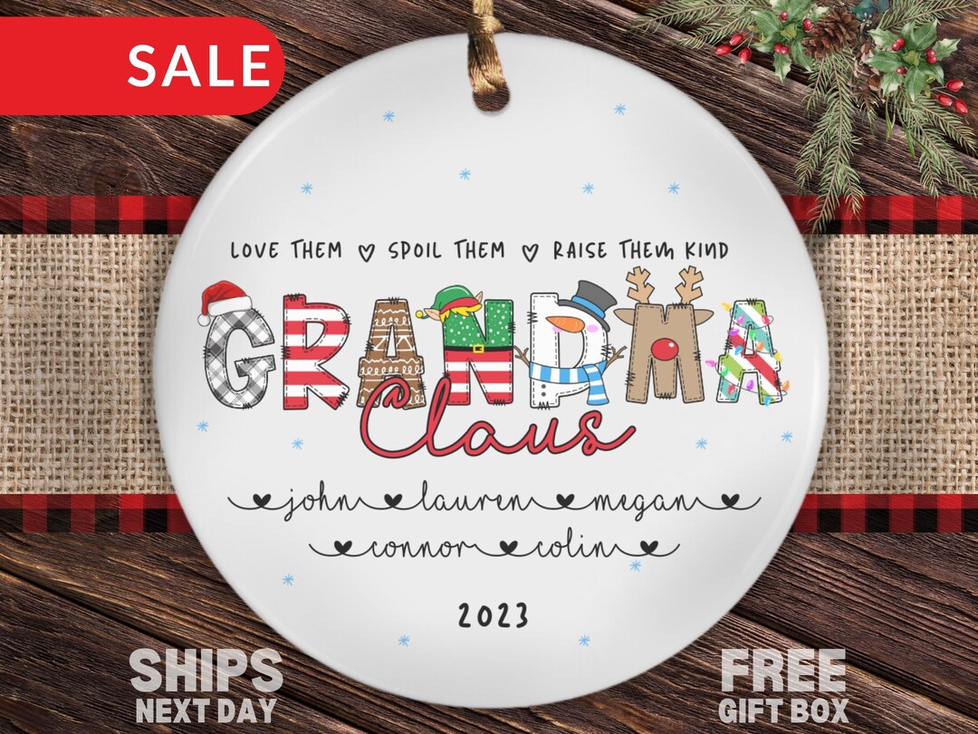 Personalized Grandma Ornament, Custom Grandkids Names Grandma Christmas ...