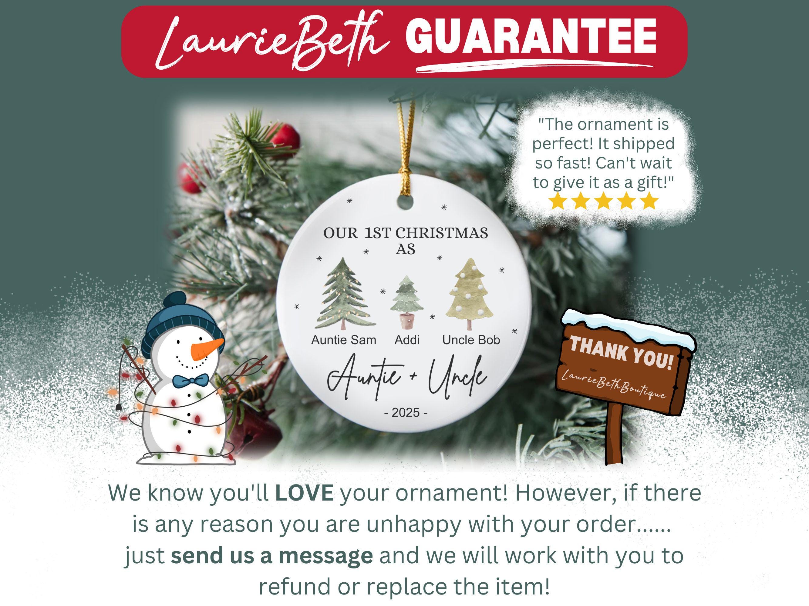 New Auntie and Uncle Ornament, Personalized Auntie Uncle First ...