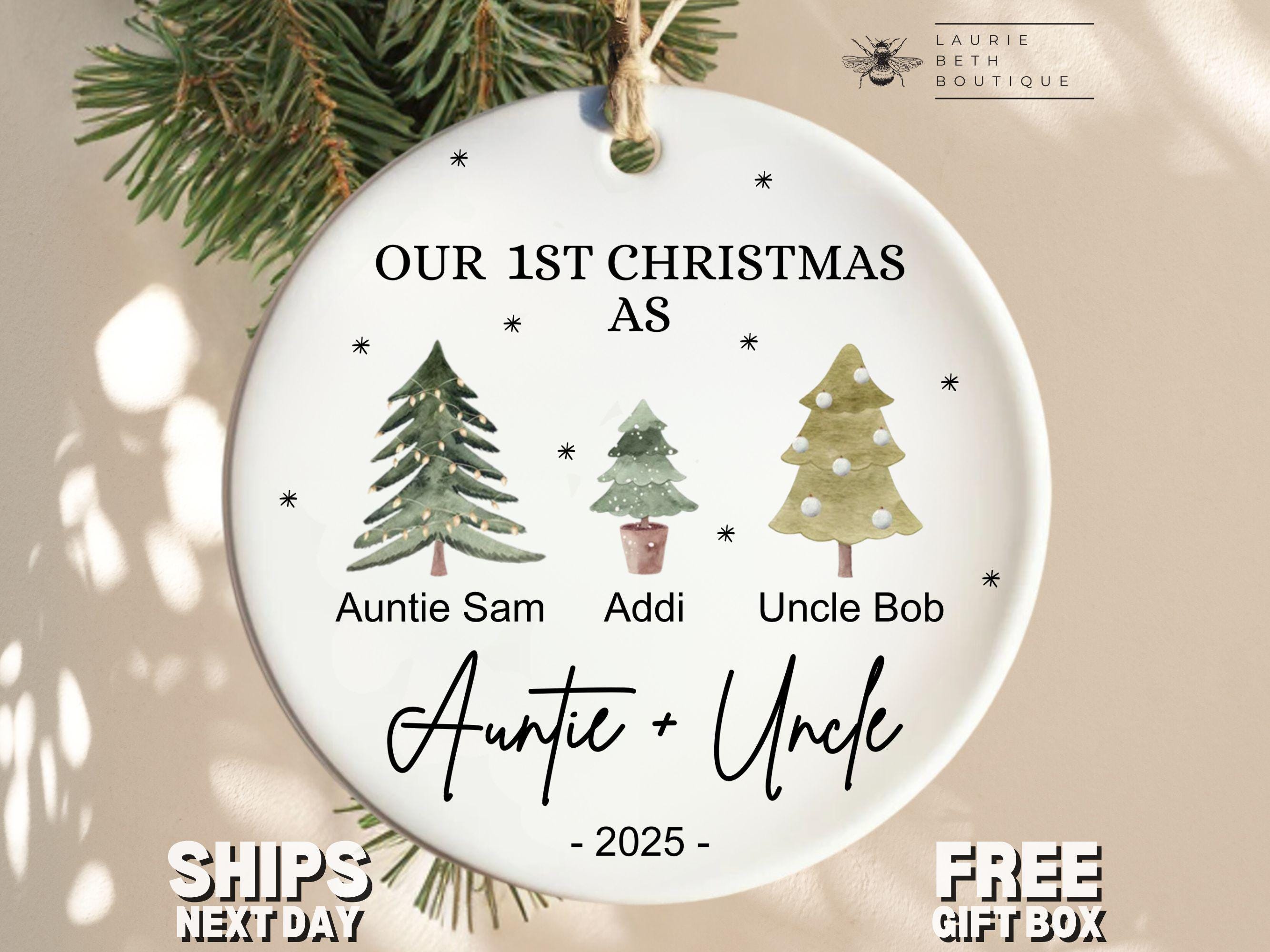 New Auntie and Uncle Ornament, Personalized Auntie Uncle First ...