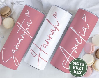 Matching Bridesmaids Tumblers, Personalized Bachelorette Party Skinny Tumblers Girls Trip Custom Tumbler with Straw Wedding Tumblers Mauve