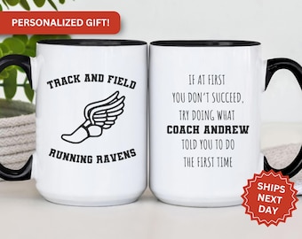 Track Athlete Coach Mug, Personalized Track and Field Coach Mug Gifts for Track Athlete Coach Running Coach Gift Cup for Track Athlete Coach