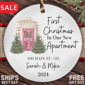 Personalized Apartment Ornament, Custom Address Names Year First Apartment Christmas Ornament Gifts First Apartment First Christmas Together