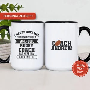 Personalized Rugby Coach Mug, Custom Rugby Coach Gift Custom Rugby Coach Coffee Mug Gifts for Best Rugby Coach Gift Coffee Cup Rugby Coach