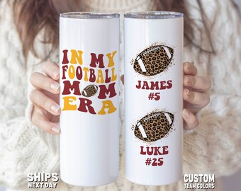 Personalized Football Mom Tumbler, Custom In My Football Mom Era Tumbler Gifts for Football Mama Football Mom Team Mom Mug Mother's Day Gift