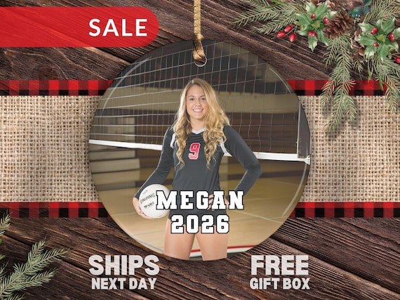 Custom Volleyball Christmas Ornament, Volleyball Photo Christmas Ornament Sports Ornament Volleyball Ornament Custom Photo Volleyball Gift