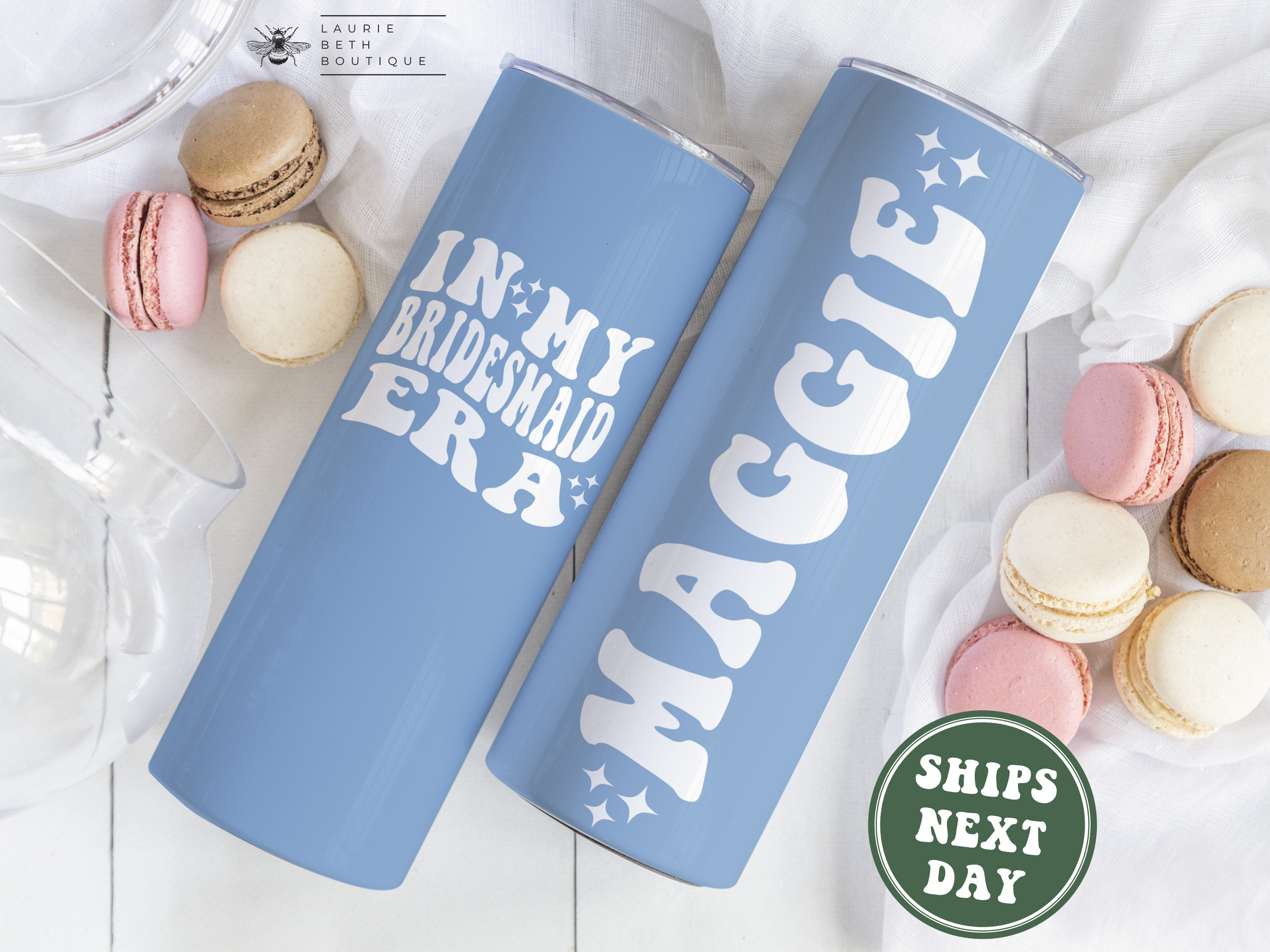 Matching Wedding Tumblers, Personalized Retro In My Bridesmaid Era Bachelorette Party Bridesmaid Proposal Gifts Flower Girl Maid of Honor