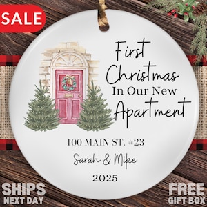 Personalized Apartment Ornament, Custom Address Names Year First Apartment Christmas Ornament Gifts First Apartment First Christmas Together