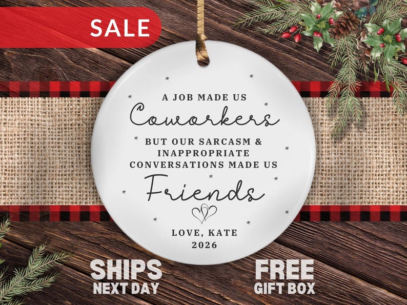 Personalized Work Bestie Ornament