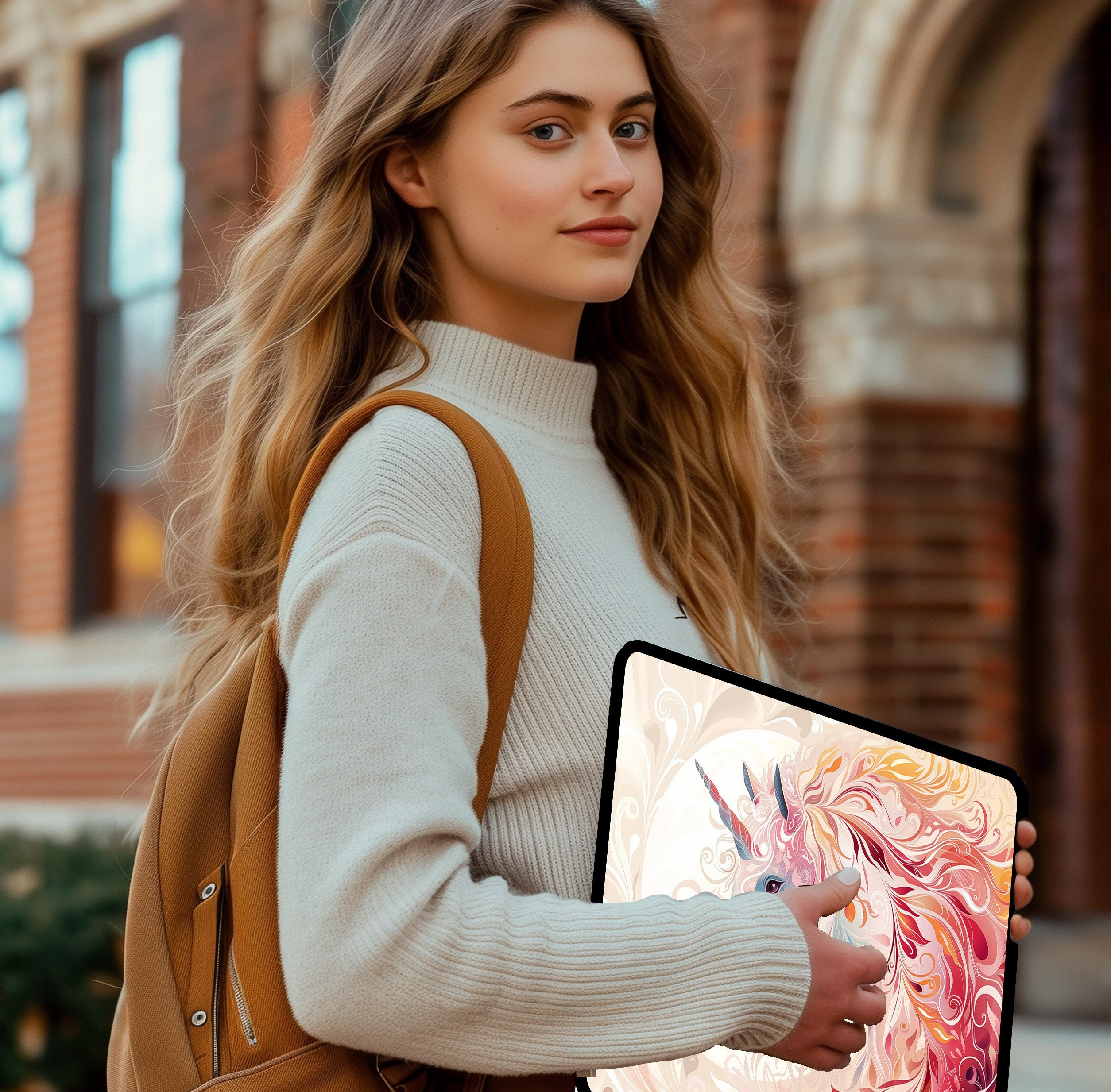 Cover Universale Per Chromebook Custodia Per Laptop Personalizzata Con Nome In Glitter - Borsa Neoprene Per Tablet E Chromebook Porta A Libro Bianca - Foto 4