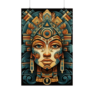 Aztec Princess Fantasy Art Poster, Aztec Wall Art, Aztec Home Decor, Aztec Bedroom Art