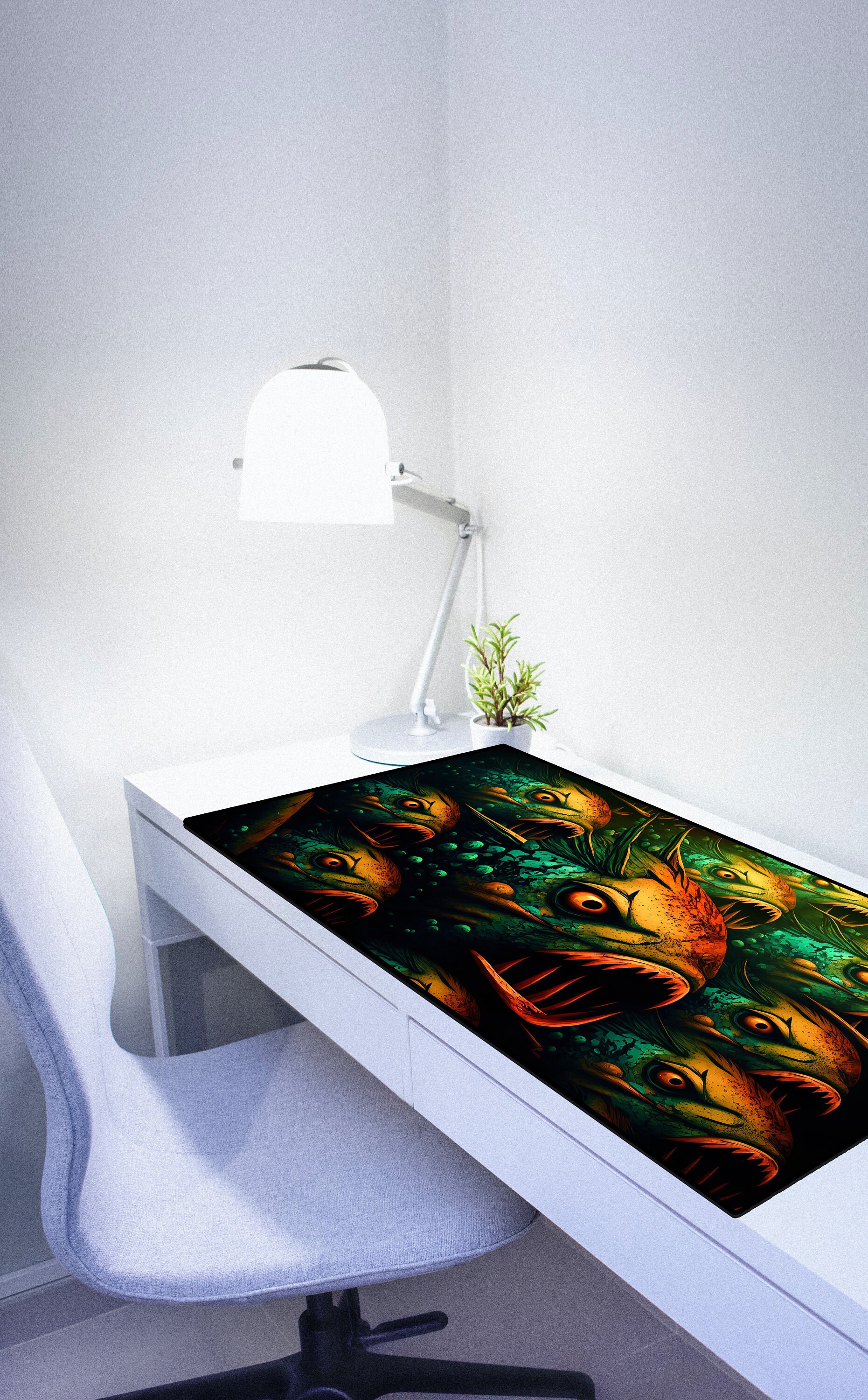 Discover Piranha Gaming Desk Mat Gaming Horror