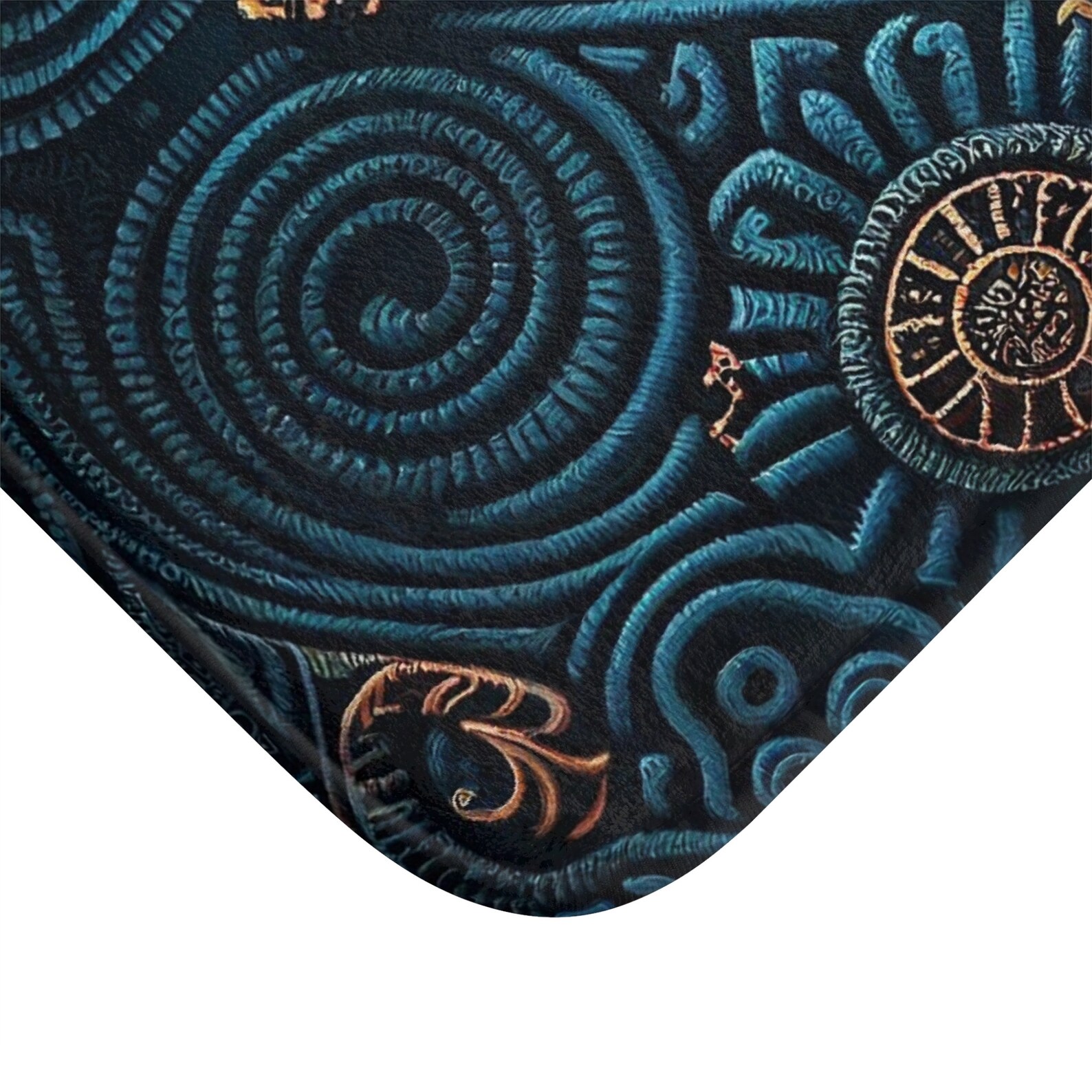 Mayan Royal Textile Print Bathroom Rug, Mayan Bath Mat, Mayan Art ...