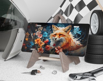 Japanese Fox Vanity Car License Plate, Car Front Plate, Fox Art, Front Car tag