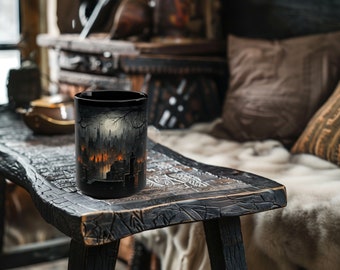 Angelic Desolation Cemetery Mug, Grave Yard Coffee Cup, Gothic Mug, Goth Coffee Mug, Goth Gifts, 15oz Black Mug