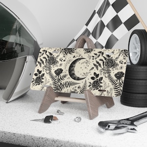 Cute Goth License Plate, Goth Car Decor, Goth Car Accessory, Goth Car Plate, Crescent Moon Truck License Plate, Vanity License Plate