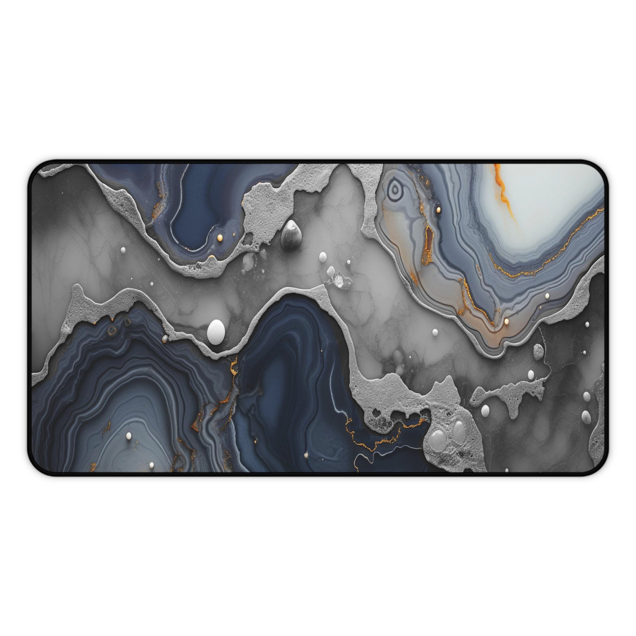 Aesthetic Mousemat, Marble Print Computer Mat, Blue and Gray Desk Mat ...