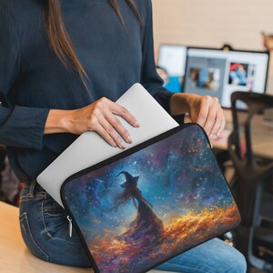 Celestial Witch Tablet Sleeve or Laptop Sleeve for Most Laptop Models and most Tablets Featuring a Stunning Witch Silhouette