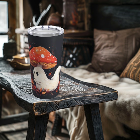 Kawaii Cute Mushroom Ghost Tumbler, Cute Tumbler, Kawaii Tumbler, Mushroom Tumbler, Stainless Steel Tumbler 20oz
