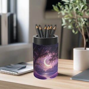 Unique Artful Pencil Holder - Magical Purple Forest Fantasy Desk Decor - Pen Holder for Fantasy Lovers - Desk Accessory - Desk Storage