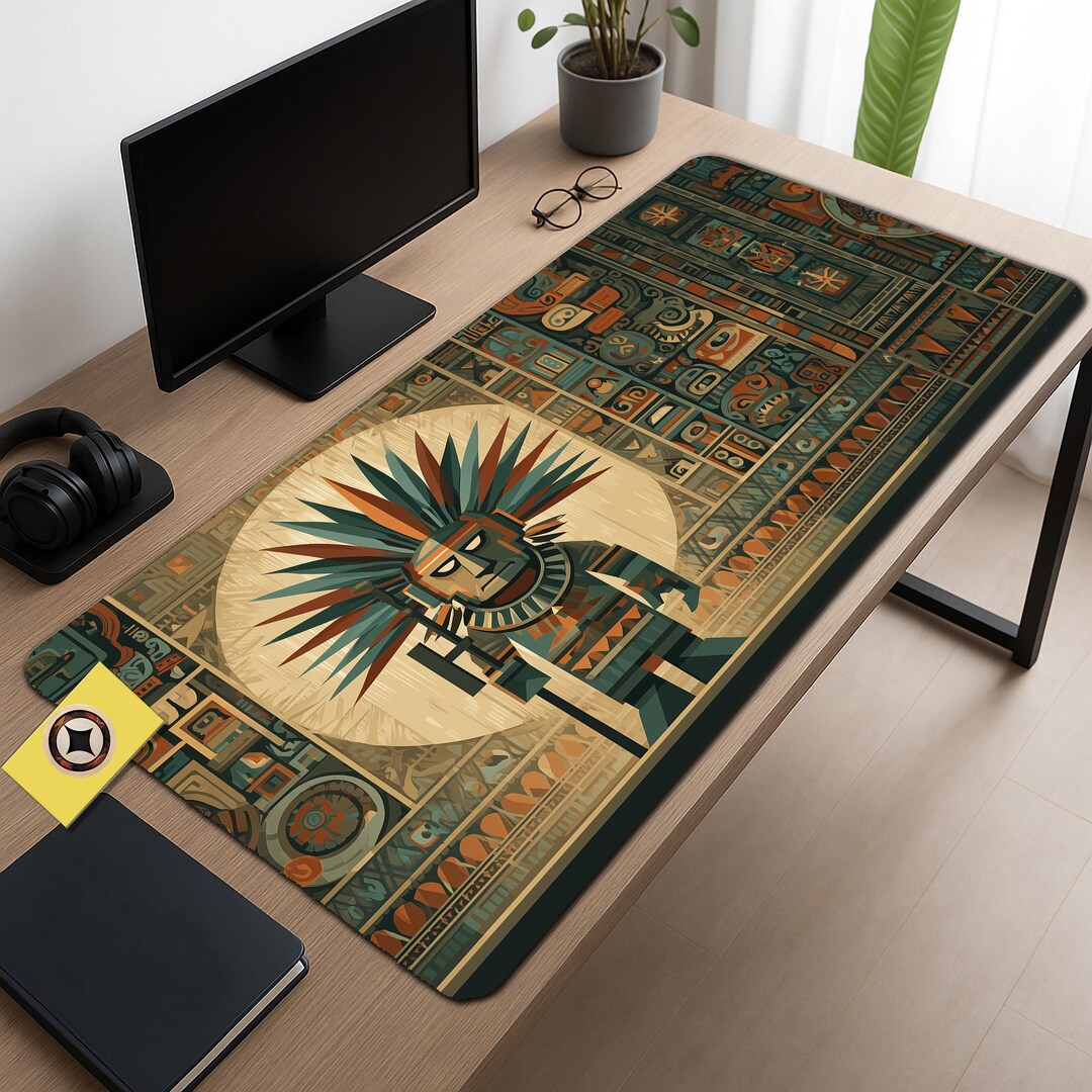 Aztec Temple Guard Desk Mat - Gaming Large Mouse Pad - Etsy