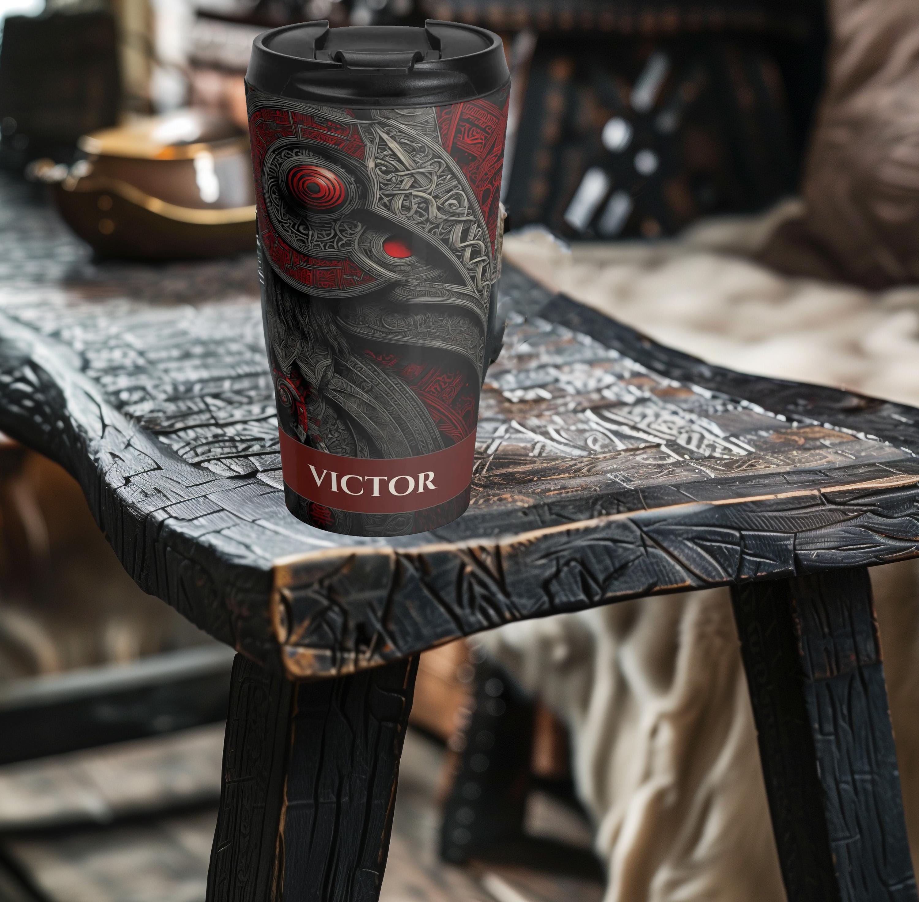 Personalized Viking Raven 20oz Insulated Travel Mug