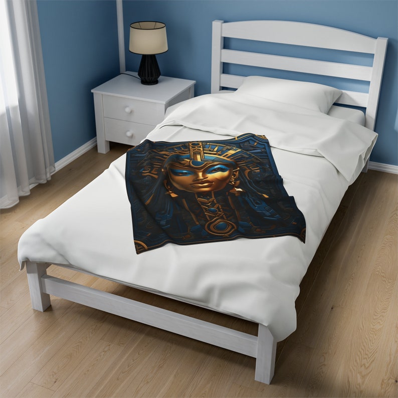 Fantasy Ägyptische Königin Decke, Pharoah Decke, Ägypten Raumdekor, Antike Geschichtsdecke, Samt-Plüschdecke Bild 9