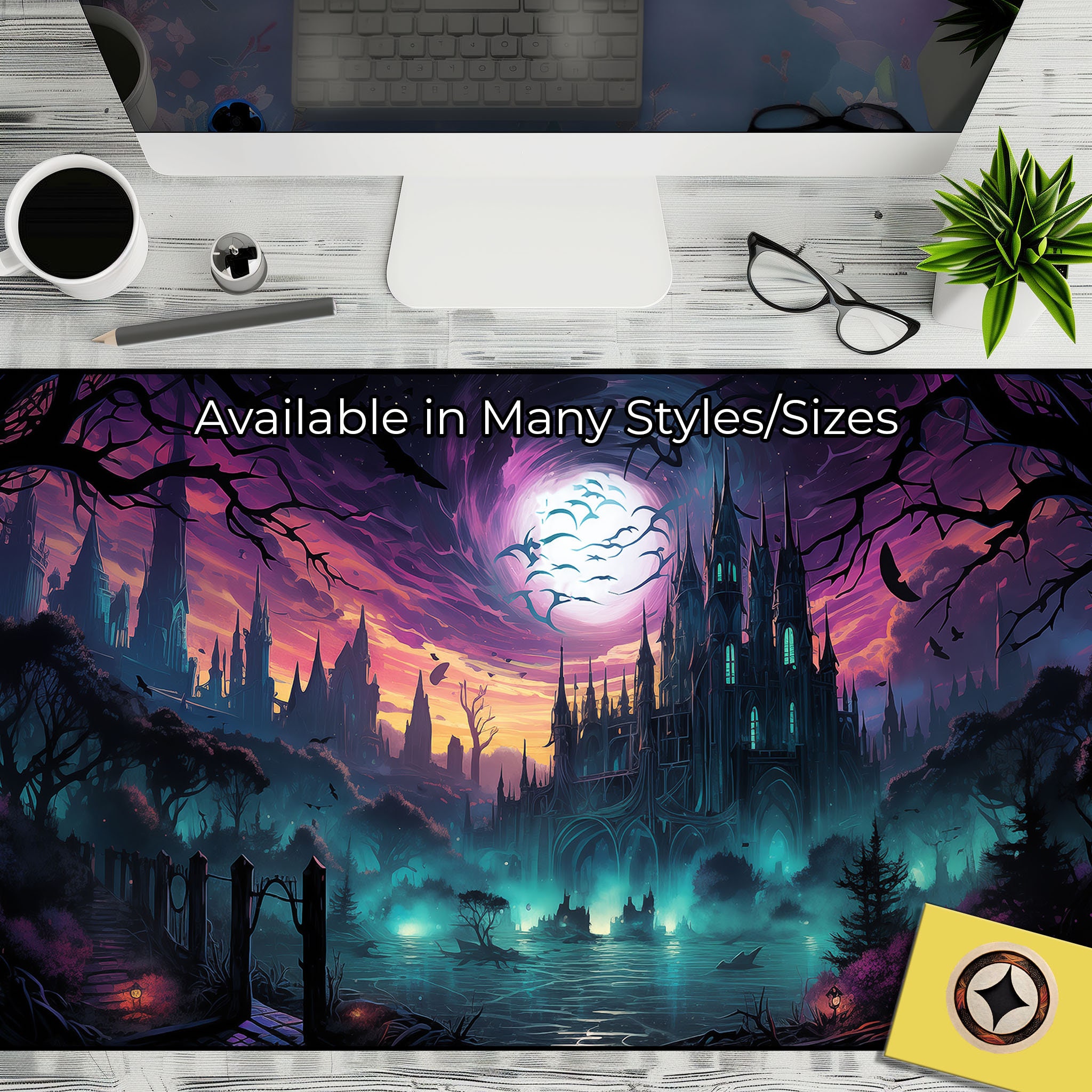 Mysterious Mystic Castle Desk Mat Mousepad XL, Gaming Mouse Pad ...