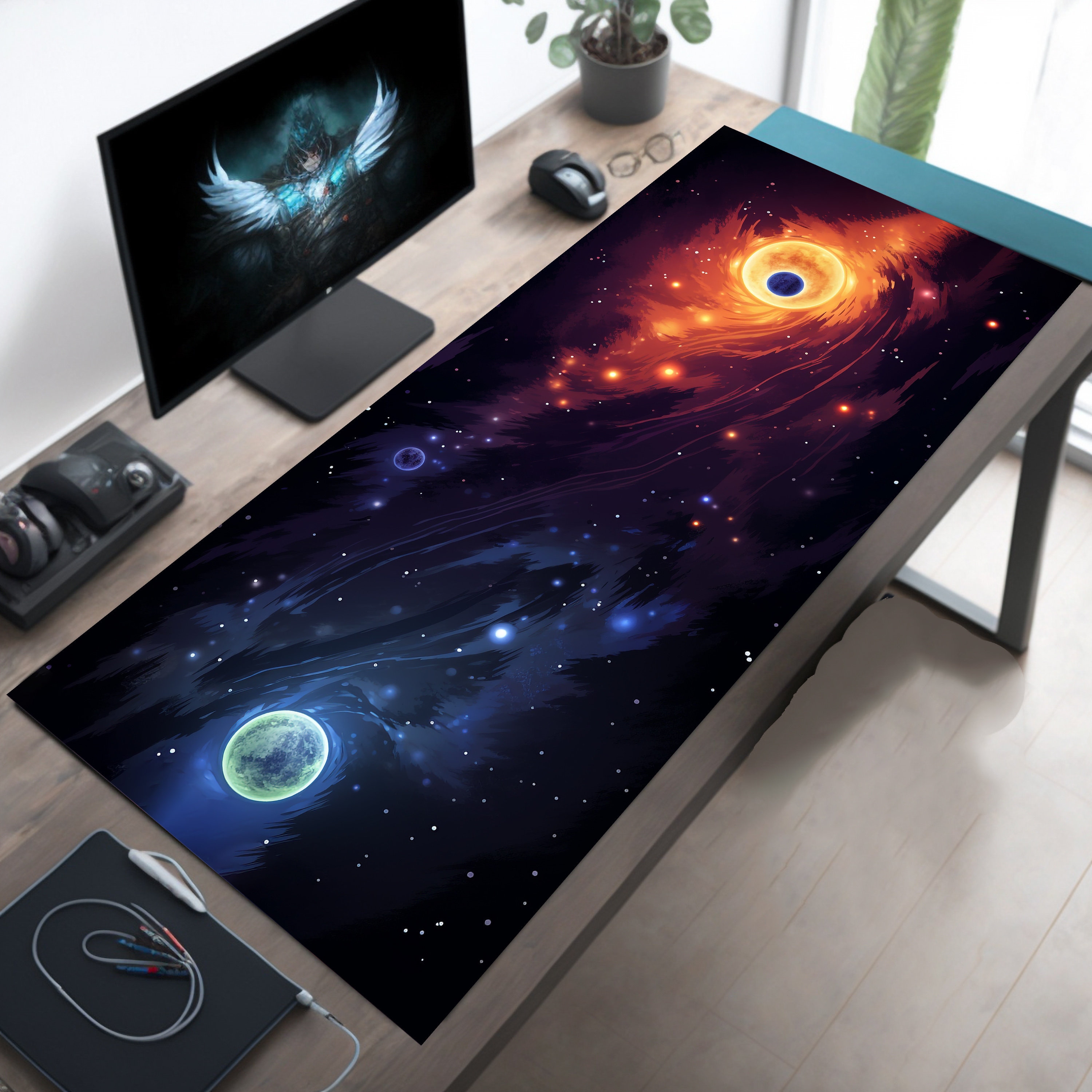 Discover Deep Space Desk Mat, Cosmic Desk Mat, Cosmos LED RGB Mouse Pads