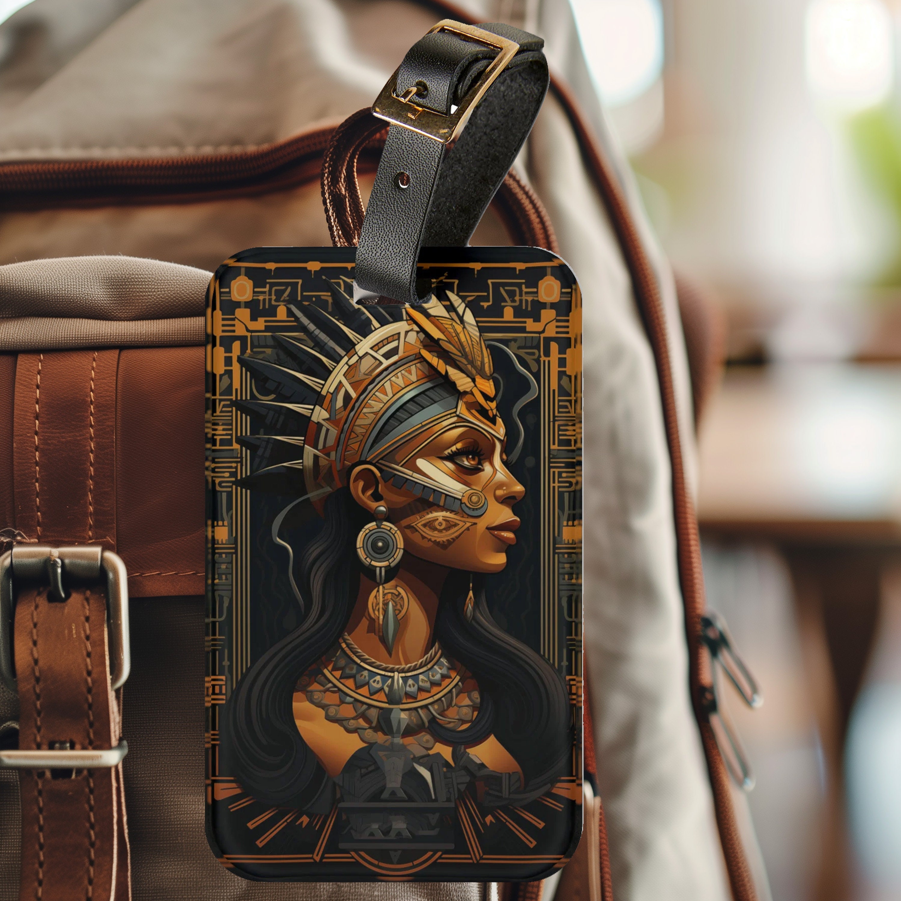 Aztec Princess Fantasy Luggage Tag with Information Card